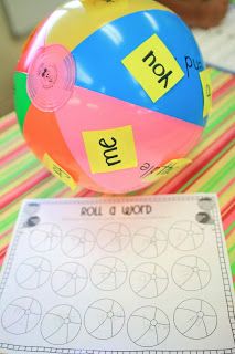 "Roll a Word" Beach Ball Activity (from Mrs. Ricca's Kindergarten: Down by the Sea Centers) Vocab Games, Eyfs Phonics, Reading Rotations, English Street, Sight Word Fun, Teaching Sight Words, Kindergarten Language Arts, Multi Sensory, Kindergarten Centers