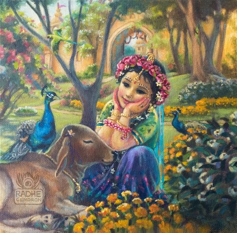 RADHE GENDRON Painter Illustrator Katak Dance, Childhood Images, Shri Radha, Krishna Avatar, Krishna Drawing, Sell Art Prints, Baby Krishna, Radha Krishna Wallpaper, Krishna Ji