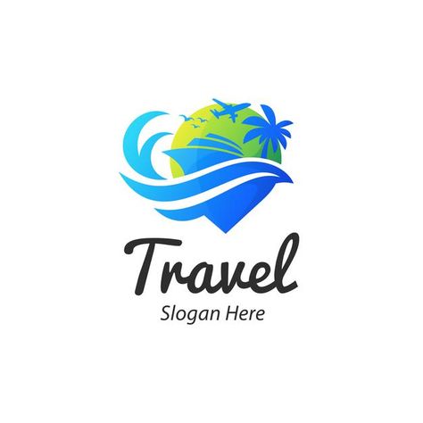 Travel And Tours Logo Graphic Design, Travels Logos Design, Tour Logo Design, Travel And Tours Logo, Travel Slogans, Premium Logo Design, Travel Brochure Template, Logo Graphic Design, Gradient Logo