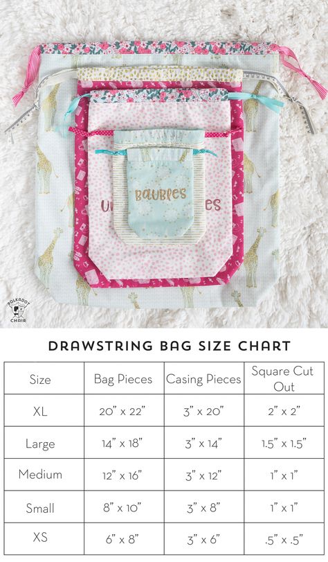 Free tutorial and Lined Drawstring Bag Sewing Pattern - how to sew a reversible drawstring bag and add cute sayings to the front! Includes free cricut cut file downloads #sewing #sewingpattern #drawstringbag #laundrybag #cricut #cricutmade #ad Bag Size Chart, Pochette Diy, Simple Sewing Tutorial, Fat Quarter Projects, Polka Dot Chair, Bag Sewing Pattern, Sewing And Quilting, Sew Ins, Beginner Sewing Projects Easy