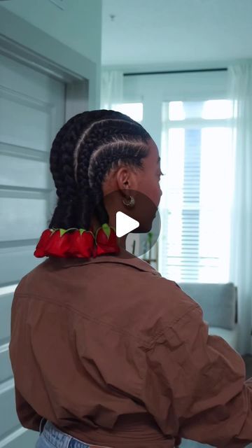 Sams Beauty on Instagram: "Get into the CornROSE 🌹 Something so different and so pretty😍❣⁠ 🎥 @tiana.my ⁠ _⁠ x⁠ o⁠ x⁠ o⁠ #samsbeauty #hairstyling #stitchbraids #straightbacks #cornrows #cornrowstyles #naturalhairstyles #roses #vday #beautysupplystore  #hdlace #whatlace #hairtutorial #affordablehairstyles #gluelesswig #quickweave #blackgirlhairstyles #baddieonnabudget  #hairtransformation #diy #hairinspo #braidedhairstyleideas #naturalhair#braidedhairstyles #naturalhairstyle  #braidgang #braidinspiration ⁠" Women’s Cornrows, Corn Rose Braid, 6 Braids Hairstyles Black Cornrows, Diy Cornrows, 6 Braids Hairstyles Black, Rose Braid, Wacky Hair Day, Braid Inspiration, Hairstyle Idea