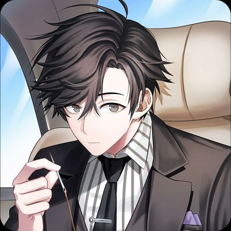 Jumin Han Mystic Messenger, Mystic Messenger Jumin, Mystic Messenger Characters, Brown Hair Men, Black Brown Hair, Rainbow Order, Jumin Han, Wife Material, Fictional Crushes