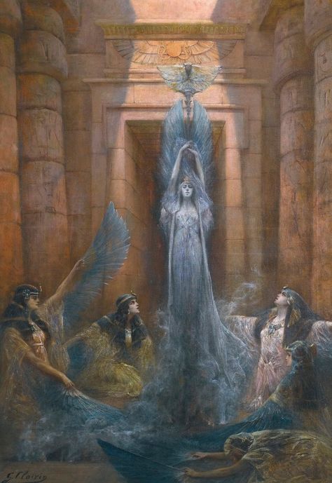 The Goddess Neith , Georges Jules Victor Clairin, Goddess Neith, Ancient Mystery, Jean Antoine Watteau, Spiritual Artwork, Sun Rises, Amazing Artwork, European Paintings, Egyptian Goddess, Goddess Art