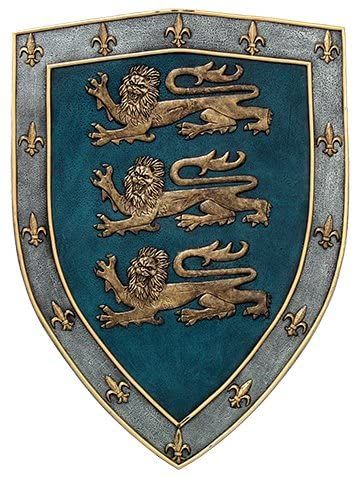 Medieval Home Decor, Royal Coat Of Arms, Shield Wall, Medieval Shields, Knight Shield, Medieval Decor, Family Shield, Medieval Furniture, Three Lions