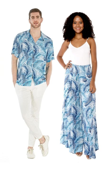 PRICES MAY VARY. 100% Rayon Pull On closure Please add women and men items to cart individually to receive the matching set. Exact Matching Outfit, Great for couple. Women pants comes in size Small/Medium, and Large/X-Large. Men shirt comes in size Small to 3X-Large. Beautiful Hawaiian print, perfect for any beach occasions or Luau parties, also great for cruise. Matching men's shirts, various women Jacketes, and boy outfits available. Miss Hawaii already? Keep the Hawaii Hangover going! Wide Le Luau Party Outfit, Add Women, Leaf Clothing, Luau Shirts, Hawaiian Outfit Men, Team Dinner, Miss Hawaii, Wide Legged Pants, Spongebob Party