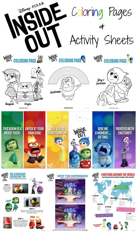 Inside Out Worksheets, Movie Printables, Pixar Inside Out, Inside Out Emotions, Movie Inside Out, Inside Out Characters, Emotions Activities, Emotion Chart, Printable Food