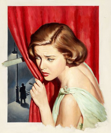 You're being watched... Pulp Fiction Novel, Pulp Fiction Art, Pulp Art, Pulp Fiction, American Artists, Vintage Illustration, Cover Art, Vintage Art, Oil On Canvas