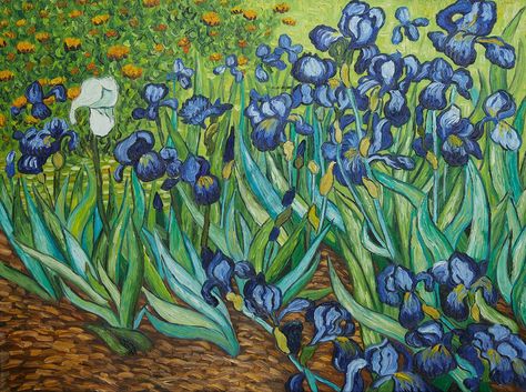 Van Gogh Art Lesson, Van Gogh Painting, Van Gogh Irises, Art With Meaning, Iris Painting, Inside Art, Starry Night Painting, Handmade Paintings, Vincent Van Gogh Art