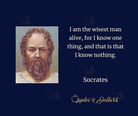 I am the wisest man alive, for I know one thing, and that is that I know nothing. - Socrates #dailymotivation #inspiration #motivation #socrates #wisest #iknow #iknownothing #alive #applesndollars #applesndollarsdailymotivation I Know Nothing, Good Morning Image Quotes, Socrates, Wise Men, Know Nothing, Man Alive, Daily Motivation, Good Morning Images, Morning Images