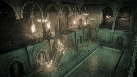 ArtStation - ~ Tomb Crypt ~, Shawn Kassian Fantasy Crypt Art, Fantasy Crypt, Dungeon Environment, Dnd Concept, Prison Art, Temple Ruins, Fantasy Worlds, Castle Ruins, Fantasy Setting