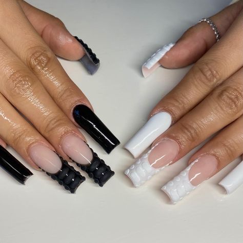 White N Black Nails, Black N White Nails, Nails Black, Black N White, Black Nails, White Nails, Pretty Nails, Nail Ideas, Nail Inspo