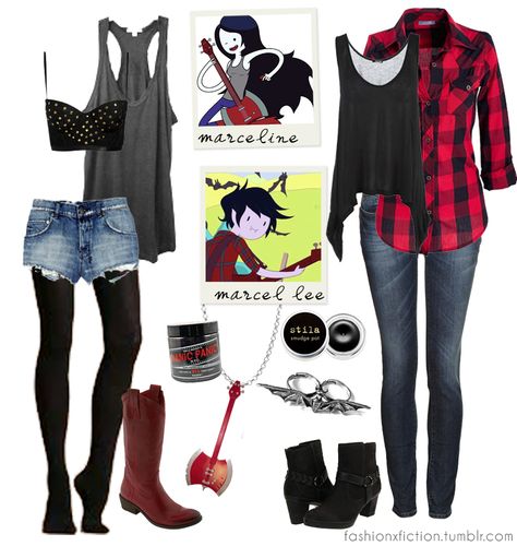 Marceline And Marshall Lee, Marceline Costume, Marceline Outfits, Adventure Time Clothes, Land Of Ooo, Easy Cosplay, Marshall Lee, Character Inspired Outfits, Fandom Fashion