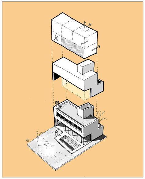 Gallery of These Axonometric Illustrations Explore the Power of Digital Tools in Architectural Representation - 14 Koshino House, Axonometric Drawing, Architecture Presentation Board, Conceptual Architecture, Digital Sketch, Architecture Concept Diagram, Architecture Sketchbook, Architecture Design Sketch, Concept Diagram