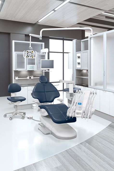 Dental Chair Colors, Dental Chair Design, Blue Dental Clinic, Dental Room, Dental Design Interior, Doctor Office Design, Dentist Office Design, Dental Clinic Logo, Medical Furniture