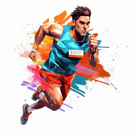 Premium Photo | Runner isolated on white background Muscular sportive man Concept of action Generative Ai Photo Runner, Runner Illustration, Running Athlete, Running Poster, Athlete Running, Running Posters, Running Photos, Runner Games, Sports Attire