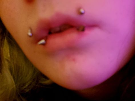 Angel Fangs Piercing, Fangs Piercing, Angel Fangs, Angel Bites Piercing, Angel Bites, Lip Piercings, Healing Angels, Piercing Inspo, Lip Piercing