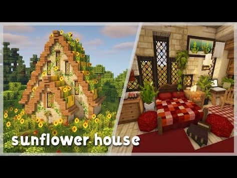 (118) Minecraft Sunflower House || Speed Build with CIT Resource Packs 🌻 - YouTube Minecraft Sunflower, Sunflower House, Sunflower Field, Minecraft Designs, Sunflower Fields, A House, Building A House, Minecraft, Sunflower