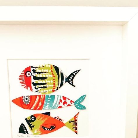 Kate Cooke on Instagram: "Funky fish original painting now available from my Etsy shop- Kate Cooke art. #creativecollage #painting #papercut #fishpainting #fish #kidsroomdecor" Fish Painting, Original Paintings, Sketch Book, Collage, Fish, Etsy Shop, The Originals, Instagram, Art