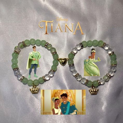 * Naveen X Tiana * matching bracelets • • • • #princessandthefrog #princesstiana #princenaveen #tianaandnaveen #beadedbracelets #bracelets #braceletsoftheday #couplebracelet #braceletsofinstagram #handmadebracelets Princess Bracelets, Tiana Bracelet, Rapunzel Beaded Bracelet, Princess And The Frog Bracelet, Princess Beads Bracelet, Princess And The Frog Pandora Bracelet, Disney Beaded Bracelet, Pulseras Ideas, Disney Princess Bracelet