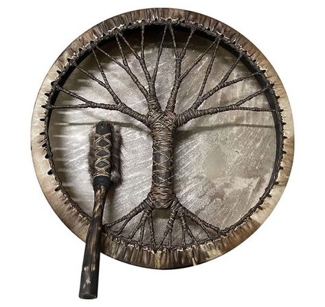 Experience Deep Spiritual Connection with Our Handcrafted Tree of Life Drum - Perfect for Meditation and Yoga Practices Shamanic Drum, Wiccan Art, Shaman Drum, Frame Drum, Spiritual Music, Hand Drum, Pagan Art, Tambourine, The Tree Of Life