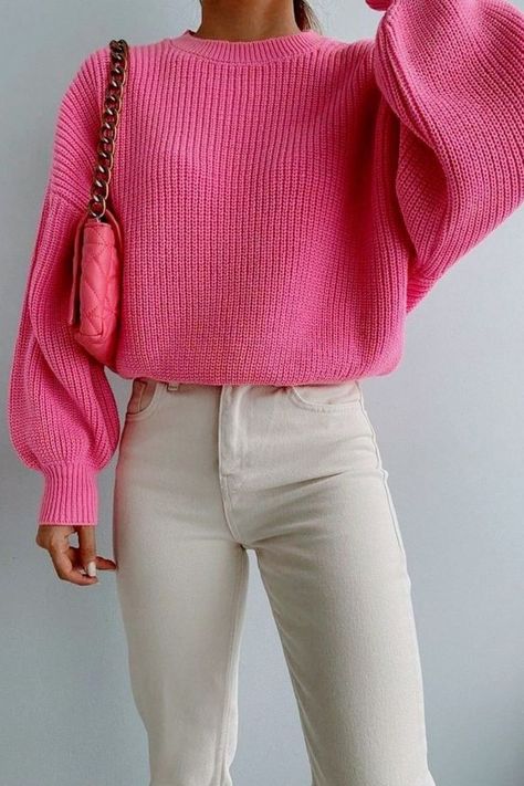 Barbie Core, Chique Outfits, Looks Street Style, Causual Outfits, Pink Outfits, Autumn Outfit, Colourful Outfits, Winter Fashion Outfits, Outfits Casuales