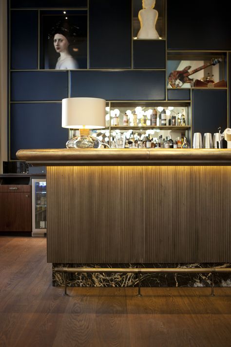 Custom Reception Desk, Bar Counter Design, Hotel Amsterdam, Retail Store Display, Bar Interior Design, Bar Fronts, Wine Shop, Treasure Map, Restaurant Concept