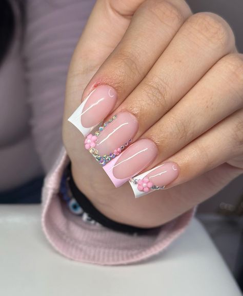 Ruby Nails, Plaid Nails, Girly Acrylic Nails, Simple Acrylic Nails, French Acrylic Nails, Classy Acrylic Nails, Short Square Acrylic Nails, Acrylic Nails Coffin Pink, Unique Acrylic Nails