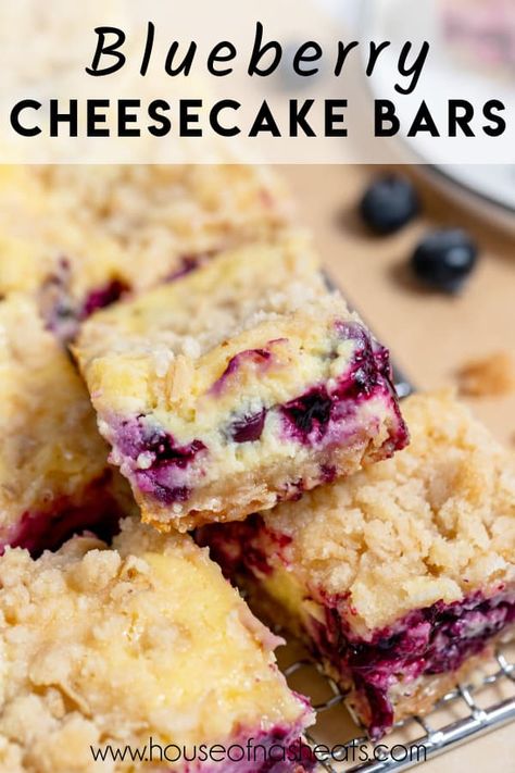 Blueberry Cheesecake Bars Lemon Cream Cheese Coffee Cake, Blueberry Lemon Cream Cheese, Lemon Blueberry Coffee Cake, Lemon Cake Filling, Blueberry Coffee Cake Recipe, Blueberry Pie Bars, Cheese Coffee Cake, Blueberry Crumb Cake, Blueberry Cheesecake Bars