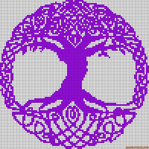 Alpha Friendship Bracelet Pattern #9395 - BraceletBook.com Celtic Cross Stitch, Modele Pixel Art, Embroidery Bracelets, Cross Stitch Tree, Tapestry Crochet, Crochet Chart, Loom Patterns, Knitting Charts, Alpha Patterns