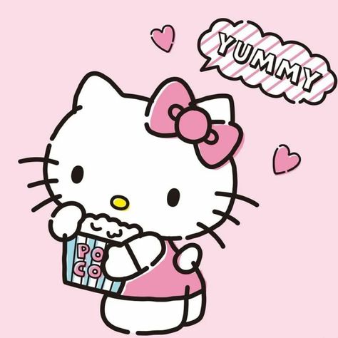 National Popcorn Day, Popcorn Day, Hello Kitty Vans, Cat App, Hello Kitty Art, Hello Kitty Pictures, Kawaii Doodles, Cute Notes, January 19