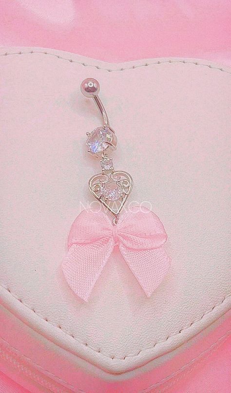 Silver Heart Coquette Dangle Belly Ring Handmade Pink Bow Custom Belly Button Ring Navel Piercing Princess Icy Belly Ring Valentine - Etsy Bow Piercing, Pretty Jewelry Necklaces, Cool Piercings, Dangle Belly Rings, Belly Jewelry, Belly Bars, Boy Face, Navel Piercing, Belly Button Ring