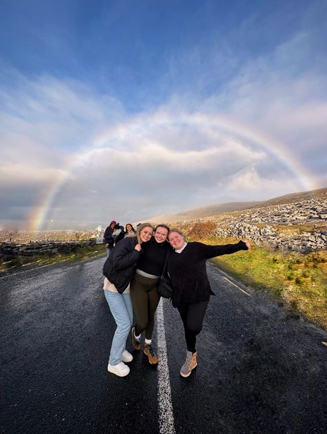 rainbows in ireland studying abroad traveling with friends Study Abroad Ireland, Ireland Roadtrip, Ireland Girl, Traveling With Friends, Study Abroad Travel, Grad Trip, Ireland Road Trip, Friendship Photos, Ireland Trip