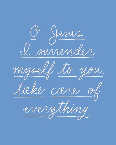 Each day, begin with the sign of the cross and pray the surrender prayer 10 times. "O Jesus, I surrender myself to you, take care of everything." Then pray with Fr. Don's reflection from Jesus. And end with the prayer, "Mother, I am yours now and forever. Through you and with you. I always want to belong completely to Jesus."⁠ ⁠ Cast your worries aside. Surrender Novena, The Sign Of The Cross, I Am Yours, Hope Light, I Surrender, Joy Quotes, Sign Of The Cross, Prayer For Peace, The Prayer