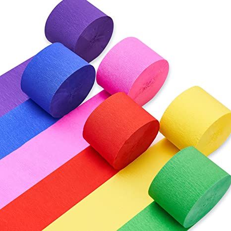 Amazon.com: PartyWoo Crepe Paper Streamers 6 Rolls 492ft, Pack of Gold, Silver and Black Party Streamers for Party Decorations, Birthday Decorations, Wedding Decorations (1.8 Inch x 82 Ft/Roll) : Home & Kitchen Rainbow Theme Party Decorations, Streamer Party Decorations, Birthday Streamers, Rainbow Party Decorations, Crepe Paper Streamers, Gender Reveal Party Supplies, Rainbow Theme Party, Party Streamers, Paper Streamers