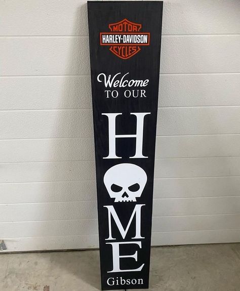 Harley Davidson Cricut Projects, Harley Davidson Diy Projects, Harley Davidson Cricut, Quick And Easy Diy Crafts, Harley Davidson Svg, Harley Davidson Decals, Harley Davidson Decor, Harley Davidson Crafts, Harley Davidson Signs