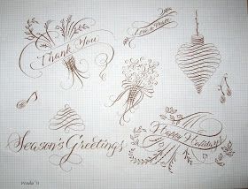 Caligrafia Copperplate, Calligraphy Flourishes, Calligraphy Christmas Cards, Flourish Calligraphy, Calligraphy Doodles, Pointed Pen Calligraphy, Calligraphy Paper, Christmas Calligraphy, Calligraphy Drawing