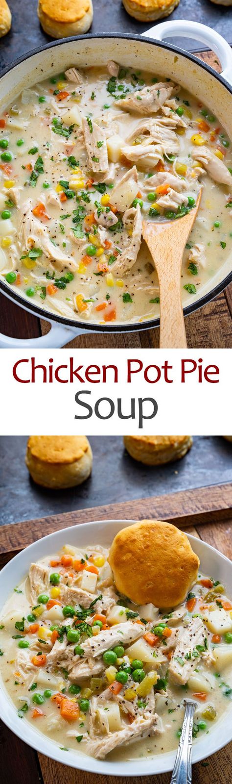 Easy Chicken Pot Pie Soup, Chicken Pot Pie Soup Recipe, Soup Sunday, Pot Pie Soup Recipe, Veggies And Chicken, Chicken Pot Pies, Homemade Chicken Pot Pie, Chicken Pot Pie Soup, Pot Pie Soup