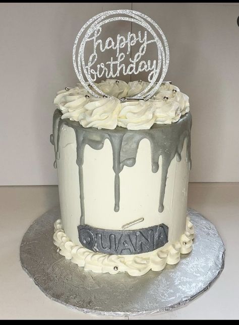 Birthday Cake Silver Drip Cake, Simple Chocolate Drip Cake, Chocolate Drip Cake Ideas Birthday, Choc Drip Cake Ideas, Chocolate Drip Cake With Sprinkles, 6th Birthday Cakes, Chocolate Drip Cake, Chocolate Drip, Drip Cakes