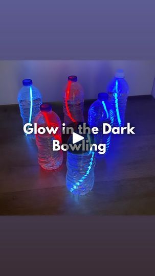 Bowling Activities, Glow In The Dark Bowling, Diy Bowling, Activity Ideas For Kids, Gross Motor Activities, It's Too Hot, Glow Stick, Rainy Day Activities, Diy Activities