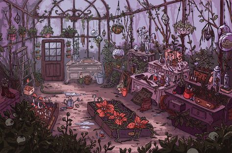 @allisonncarl on Twitter Illustration Design Graphique, House Cartoon, Witchy Wallpaper, Computer Backgrounds, Setting Ideas, Green House, Environment Concept Art, Computer Wallpaper, Illustration Character Design