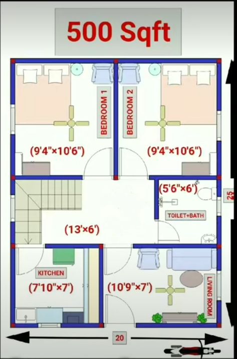 Floor Plan Small House, Small House Design Floor Plan, Dream Architecture, 20x30 House Plans, House Design Drawing, 20x40 House Plans, 30x40 House Plans, Plan Small House, Plan Architecture