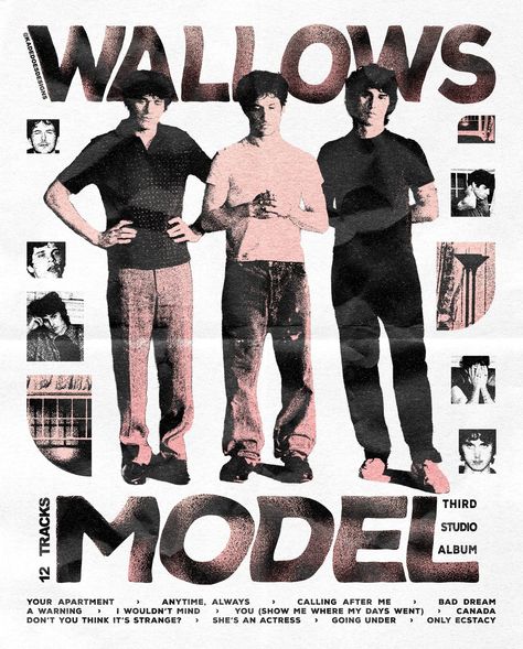 @wallowsmusic Poster Design for their upcoming album, Model! Had fun making this one and doing some gradient variations, keen for the album! #graphicdesign #design #art #graphicdesigner #illustration #braedenlemasters #music #designer #graphic #digitalart #photoshop #artwork #illustrator #creative #album #dylanminnette #graphics #typography #colepreston #photography #drawing #model #wallowsmusic #poster #designinspiration #adobe #wallows Indie Graphic Design, Wallows Poster, Emily Room, Singer Poster, Drawing Model, Dylan Minnette, Y2k Posters, Photography Drawing, Photoshop Artwork