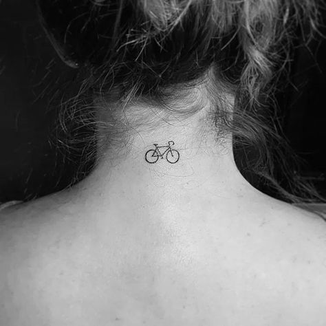 50 Cool Bicycle Women Tattoo Ideas to Make a Style Statement Bike Woman, Tattoo Bike, Women Tattoo Ideas, Cycling Tattoo, Triathlon Tattoo, Small Neck Tattoos, Bicycle Tattoo, Bike Tattoos, 13 Tattoos