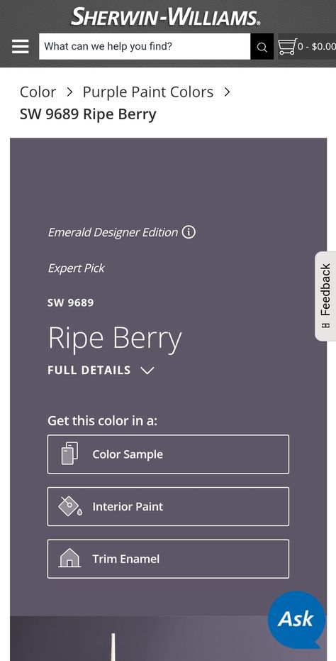 Undecided on bathroom, possibly bedroom. Sherwin Williams Juneberry, Sherwin Williams Majestic Purple, Behr Aubergine, Grandeur Plum Sherwin Williams, Sherwin Williams Potentially Purple, Purple Paint Colors, Harbor House, Purple Paint, Painting Trim