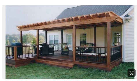 Luxury Pergola, Veranda Design, Backyard Patio Deck, Porch Design Ideas, Patio Deck Designs, Wooden Deck, Building A Pergola, Pergola Design, Covered Deck