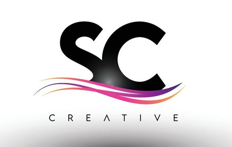 SC Logo Letter Design Icon. SC Letters with Colorful Creative Swoosh Lines Sc Logo Design, Sc Logo, Premier League Logo, Youtube Banner Backgrounds, Youtube Banners, Letter Logo Design, Instagram Highlight Icons, Letter Logo, Graphic Design Logo