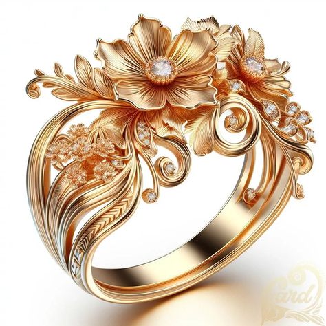 https://card9.com/ai/flower-ring Luxury Diamond Rings, Color Stones Jewelry, Pinterest Jewelry, Jewelry Knowledge, 3d Jewelry, Mens Gold Jewelry, Fancy Rings, Gold Rings Jewelry, Bridal Gold Jewellery Designs