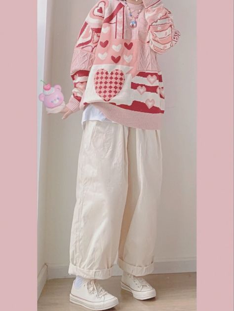 Kawaii Comfy Clothes, Pastel Guy Outfits, Pink Masculine Outfit, Pink Outfits Masc, Lovecore Outfit Male, Pink Boy Outfit, Femboy Outfits Cute, Kawaii Outfit Ideas, Soft Boy