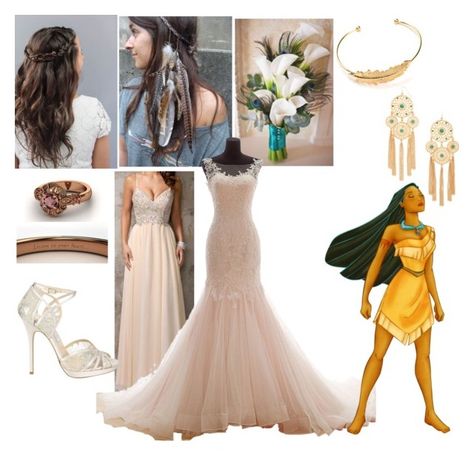 Pocahontas Wedding Dress, Pocahontas Wedding, Kocoum Pocahontas, Pocahontas Dress Inspired Outfits, Disney Bounding Pocahontas, Pocahontas Ballgown, Disney Wedding, Pocahontas, Here Comes The Bride