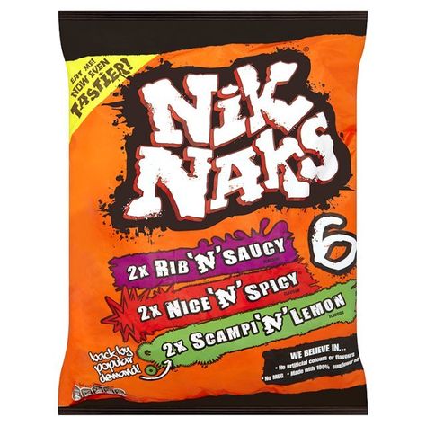 Nik Naks (Even the Scampi ones) English Sweets, British Sweets, Nik Naks, Vegan Junk Food, Grocery Supermarket, Kids Lunches, Snack Treat, British Food, Online Supermarket